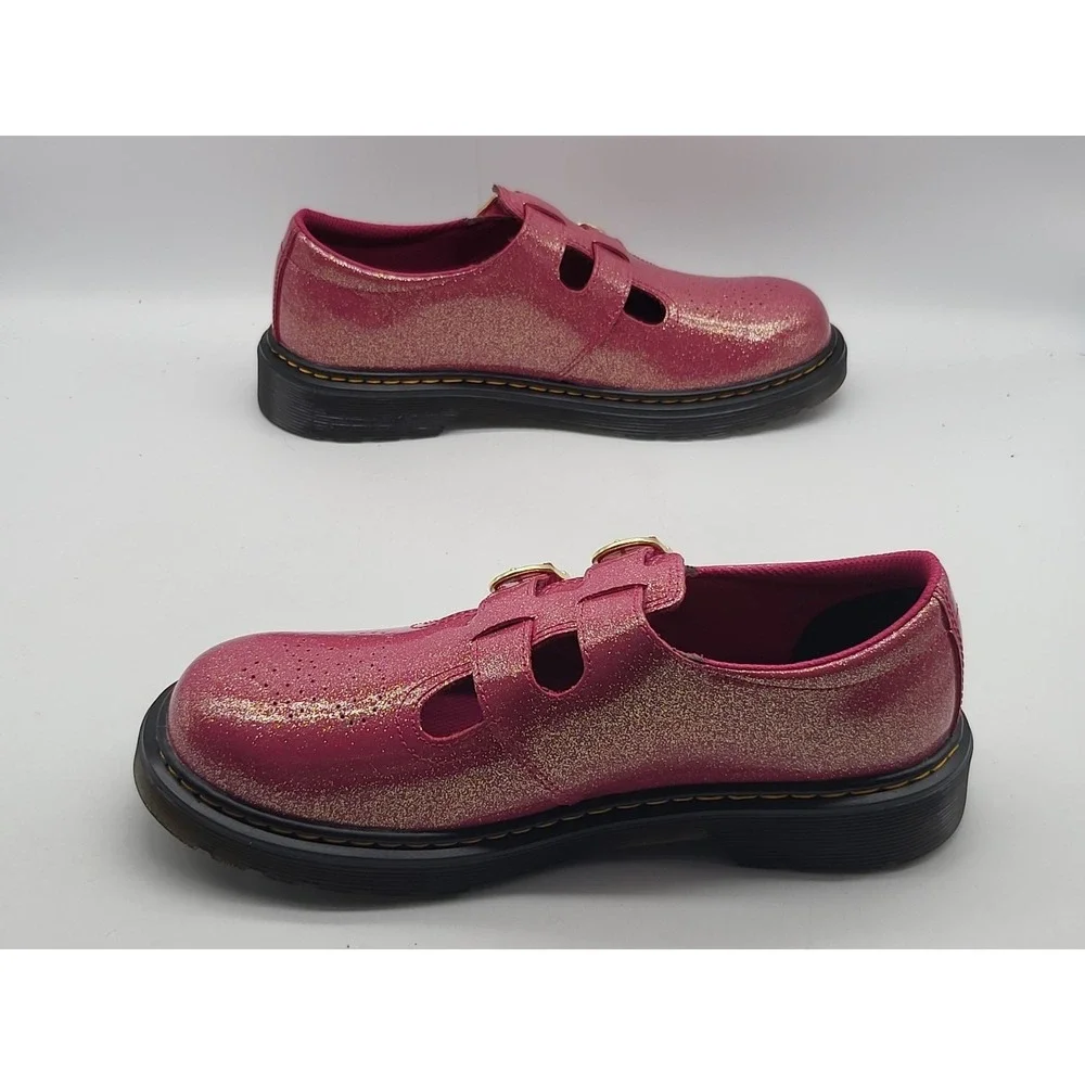 Dr Martens 8065 Y Nebula Glitter Mary Jane Fuchsia Pink Girls 7 Boys 6
